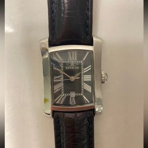 Invicta Black Leather Watch
